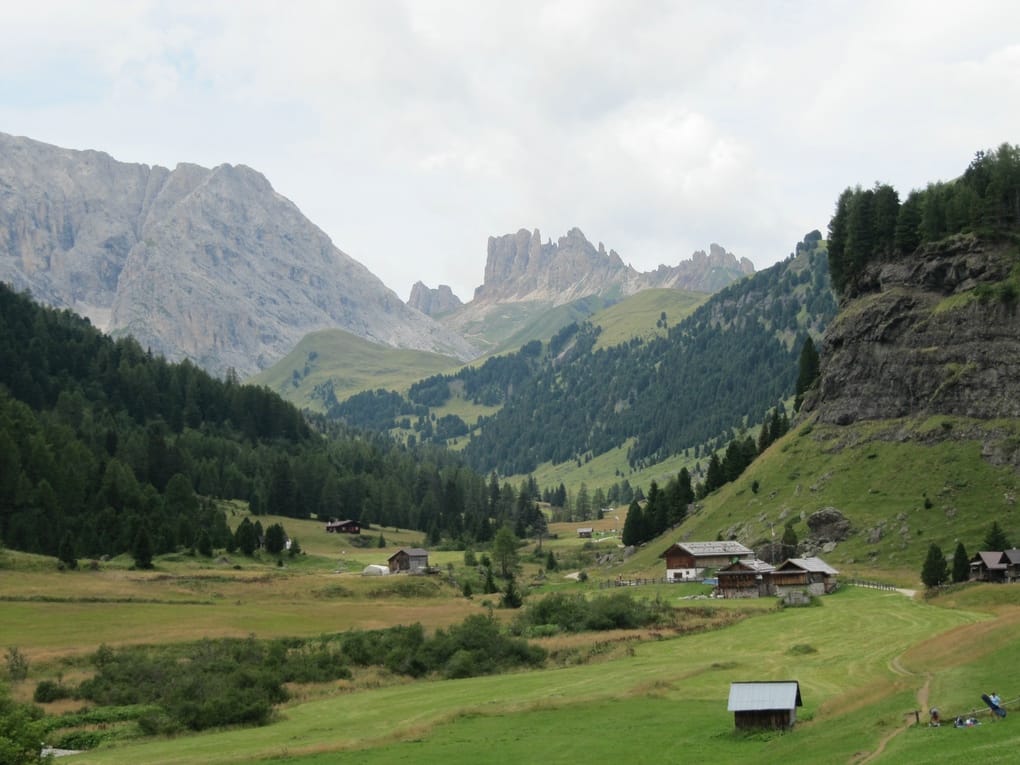 Blick vom Durontal auf die Dolomitengruppe Rosengarten