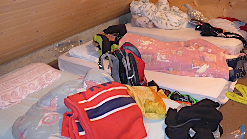 Schlafplätze im Lager